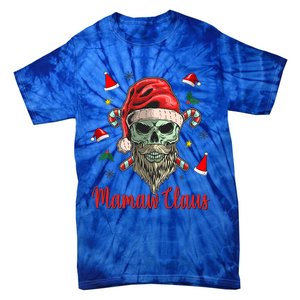 Mamaw Clause Ugly Christmas Skull With Santa Hat Great Gift Tie-Dye T-Shirt