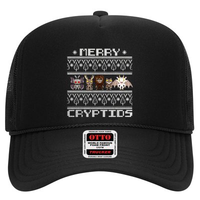 Merry Cryptids Ugly Christmas Bigfoot Mothman Wendigo Long Sleeve Trucker Hat