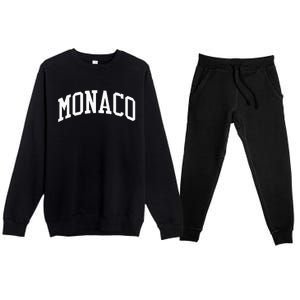 Monaco College University Style Premium Crewneck Sweatsuit Set