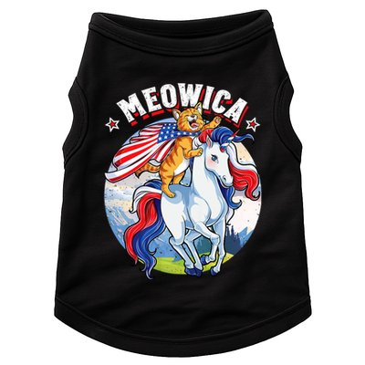 Meowica Cat Unicorn 4th Of July Merica Doggie Tank