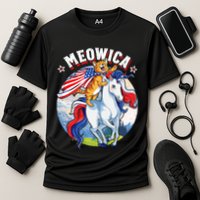 Meowica Cat Unicorn 4th Of July Merica Performance Shirt