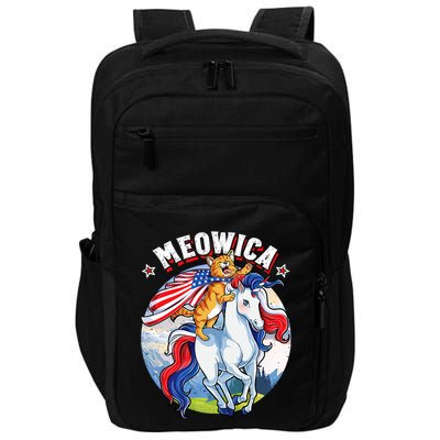 Meowica Cat Unicorn 4th Of July Merica Impact Tech Backpack
