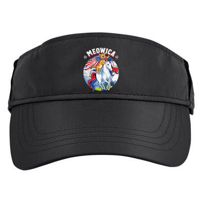 Meowica Cat Unicorn 4th Of July Merica Adult Drive Performance Visor