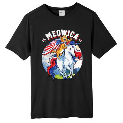 Meowica Cat Unicorn 4th Of July Merica Tall Fusion ChromaSoft Performance T-Shirt