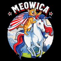 Meowica Cat Unicorn 4th Of July Merica Drawstring Bag
