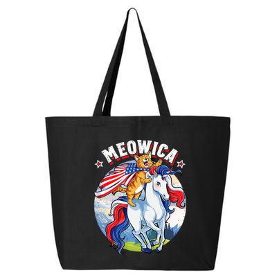 Meowica Cat Unicorn 4th Of July Merica 25L Jumbo Tote