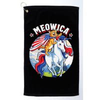 Meowica Cat Unicorn 4th Of July Merica Golf Towel