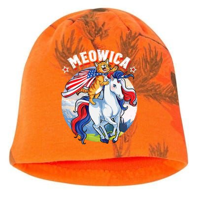 Meowica Cat Unicorn 4th Of July Merica Kati - Camo Knit Beanie