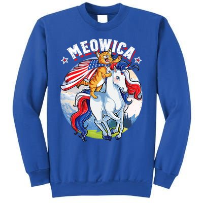 Meowica Cat Unicorn 4th Of July Merica Sweatshirt