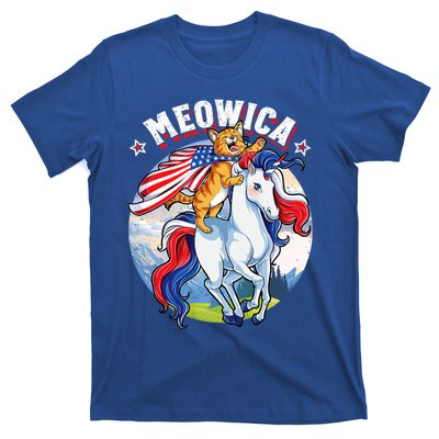 Meowica Cat Unicorn 4th Of July Merica T-Shirt