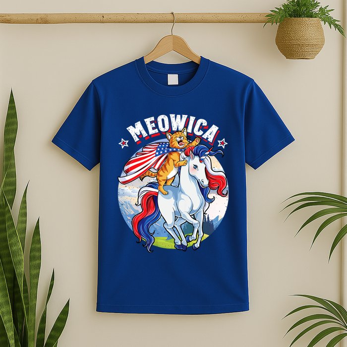 Meowica Cat Unicorn 4th Of July Merica T-Shirt