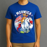 Meowica Cat Unicorn 4th Of July Merica T-Shirt