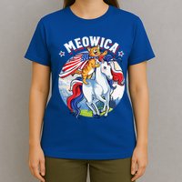 Meowica Cat Unicorn 4th Of July Merica T-Shirt
