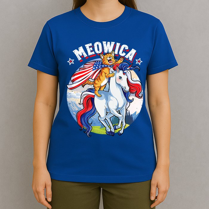 Meowica Cat Unicorn 4th Of July Merica T-Shirt