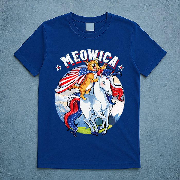 Meowica Cat Unicorn 4th Of July Merica T-Shirt