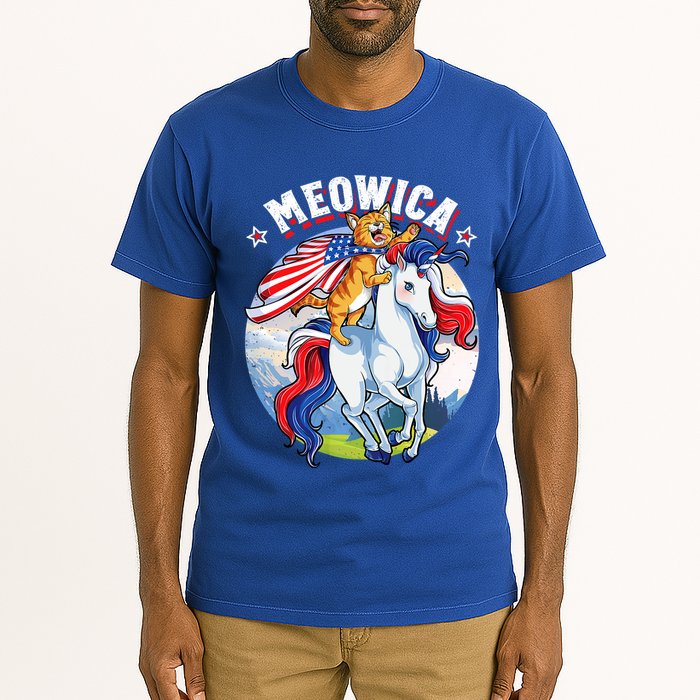 Meowica Cat Unicorn 4th Of July Merica Tall T-Shirt