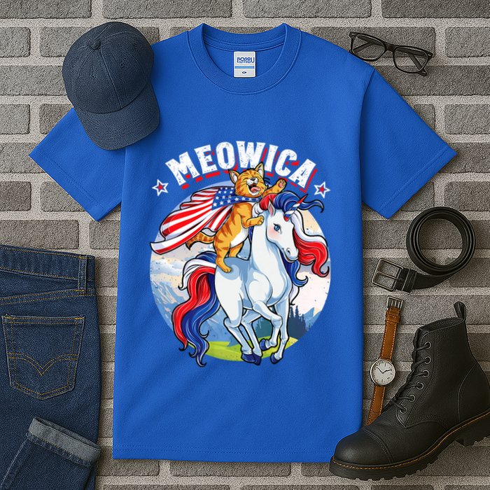 Meowica Cat Unicorn 4th Of July Merica Tall T-Shirt
