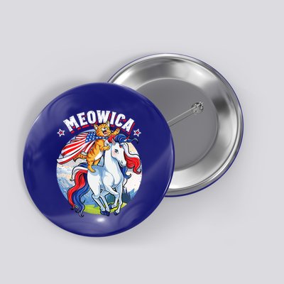 Meowica Cat Unicorn 4th Of July Merica Button