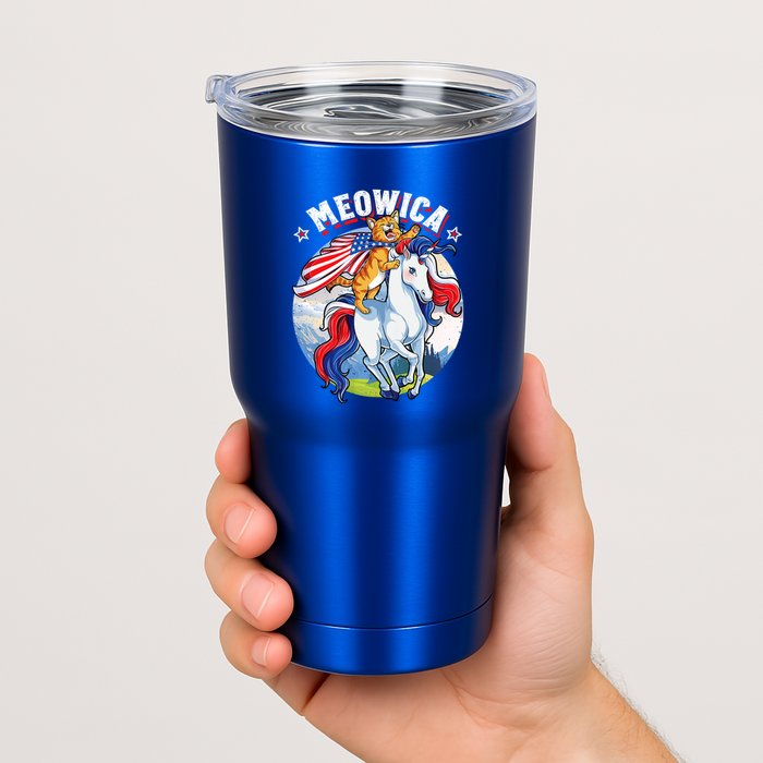 Meowica Cat Unicorn 4th Of July Merica Tumbler