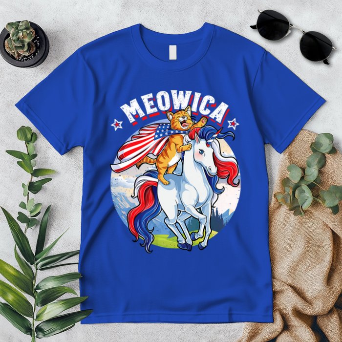 Meowica Cat Unicorn 4th Of July Merica Premium T-Shirt