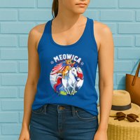 Meowica Cat Unicorn 4th Of July Merica Womens Tank Top