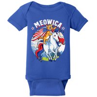 Meowica Cat Unicorn 4th Of July Merica Baby Bodysuit
