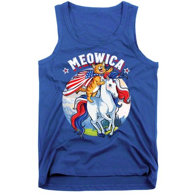 Meowica Cat Unicorn 4th Of July Merica Tank Top