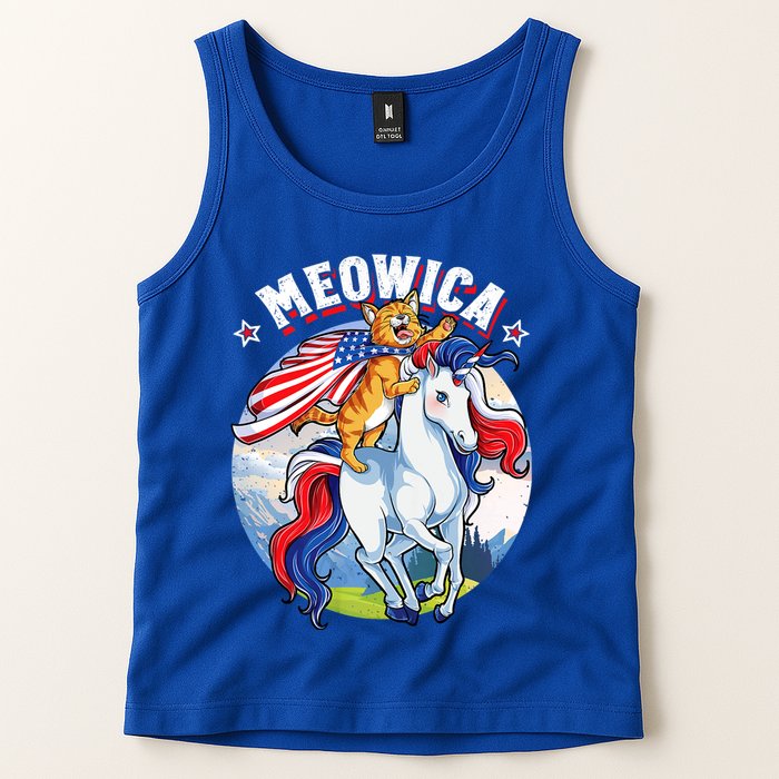 Meowica Cat Unicorn 4th Of July Merica Tank Top