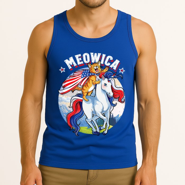 Meowica Cat Unicorn 4th Of July Merica Tank Top