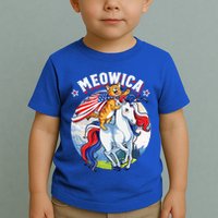 Meowica Cat Unicorn 4th Of July Merica Toddler T-Shirt