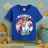 Meowica Cat Unicorn 4th Of July Merica Toddler T-Shirt