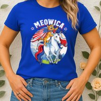 Meowica Cat Unicorn 4th Of July Merica Womens T-Shirt