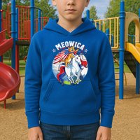 Meowica Cat Unicorn 4th Of July Merica Kids Hoodie