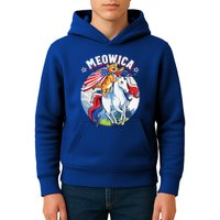 Meowica Cat Unicorn 4th Of July Merica Kids Hoodie