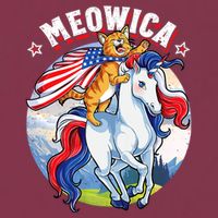 Meowica Cat Unicorn 4th Of July Merica 16oz Travel Tumbler