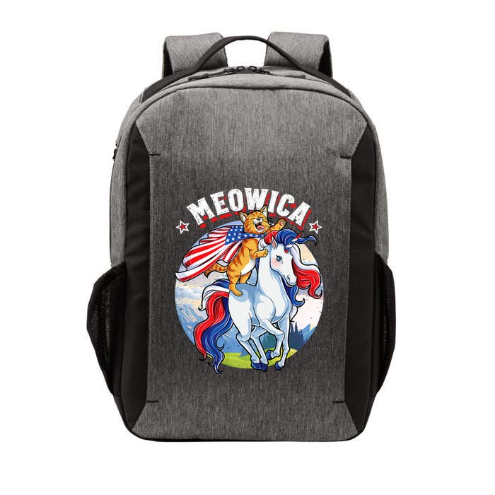 Meowica Cat Unicorn 4th Of July Merica Vector Backpack