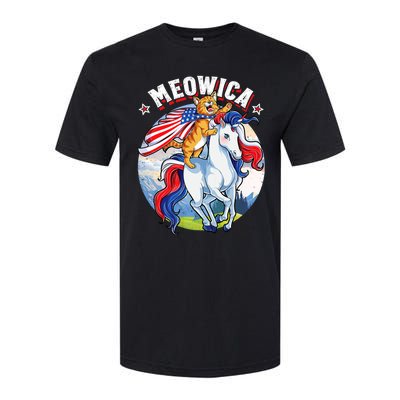 Meowica Cat Unicorn 4th Of July Merica Softstyle CVC T-Shirt