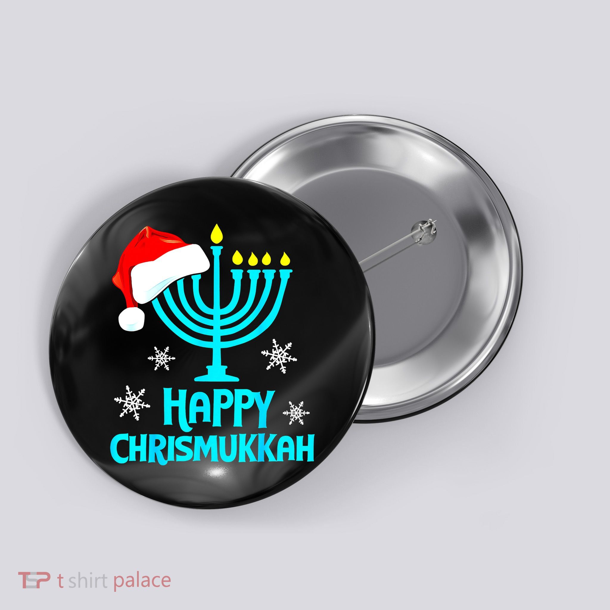 Merry Chrismukkah Ugly Xmas Funny Hanukkah Christmas Button