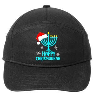 Merry Chrismukkah Ugly Xmas Funny Hanukkah Christmas 7-Panel Snapback Hat