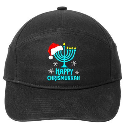 Merry Chrismukkah Ugly Xmas Funny Hanukkah Christmas 7-Panel Snapback Hat