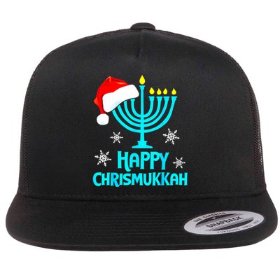 Merry Chrismukkah Ugly Xmas Funny Hanukkah Christmas Flat Bill Trucker Hat