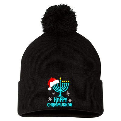 Merry Chrismukkah Ugly Xmas Funny Hanukkah Christmas Pom Pom 12in Knit Beanie