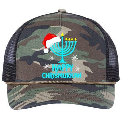 Merry Chrismukkah Ugly Xmas Funny Hanukkah Christmas Retro Rope Trucker Hat Cap