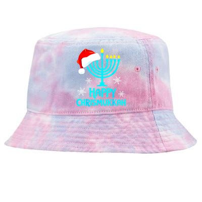 Merry Chrismukkah Ugly Xmas Funny Hanukkah Christmas Tie-Dyed Bucket Hat