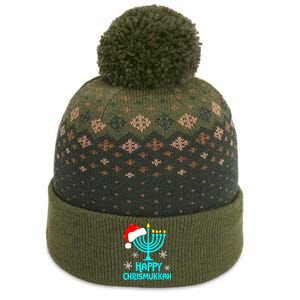 Merry Chrismukkah Ugly Xmas Funny Hanukkah Christmas The Baniff Cuffed Pom Beanie