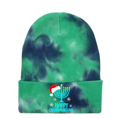 Merry Chrismukkah Ugly Xmas Funny Hanukkah Christmas Tie Dye 12in Knit Beanie