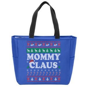 Mommy Claus Ugly Christmas Sweater Funny Gift For Mother Mom Gift Zip Tote Bag