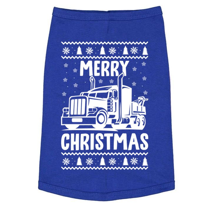 Merry Christmas Ugly Xmas Trucker Funny Truck Driver Love Cute Gift Doggie Tank