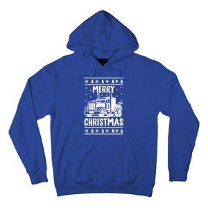 Merry Christmas Ugly Xmas Trucker Funny Truck Driver Love Cute Gift Hoodie