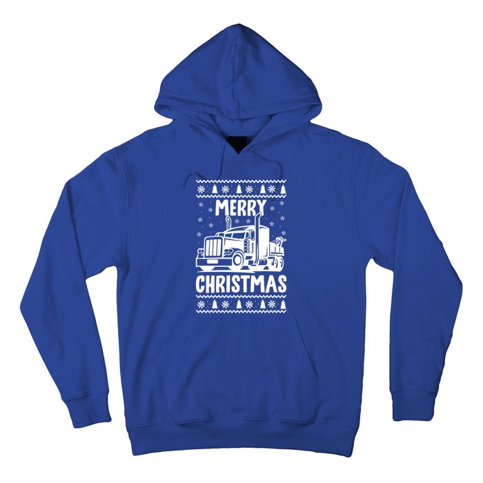 Merry Christmas Ugly Xmas Trucker Funny Truck Driver Love Cute Gift Hoodie